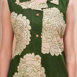 KALINI Printed Lapel Collar Pure Cotton Tunic With Palazzo image 3