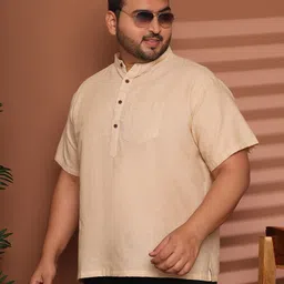 Enchanted Drapes Men Plus Size Solid Daily Cotton Straight Kurta image 3