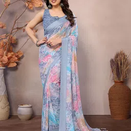 Styleveda Paisley Printed Pure Georgette Saree-image-99