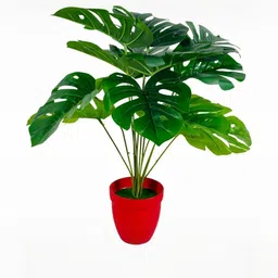 Dekorly Red Plastic Money Plant Artificial Flowers & Plants With Pot image 3