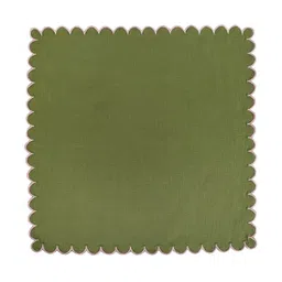 fingercraft Unisex 6-Pcs Olive Green Scallop Table Napkin image 3