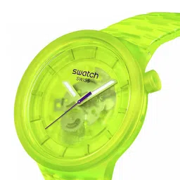 Swatch Yellow Joy Unisex Printed Dial & Ceramic Straps Analogue Watch SB05J103 image 2