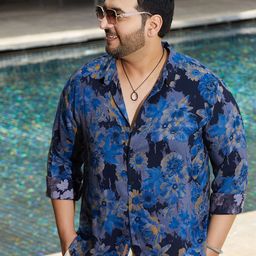 Instafab Plus Men Comfort Oversized Fit Spread Collar Floral Printed Cotton Casual Shirt-picture-20
