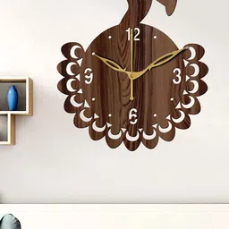 Freny Exim Brown Analogue Wood Wall Clock-picture-17