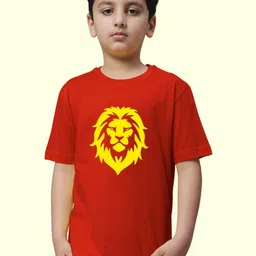 Friskers Boys Lion Printed Round Neck Short Sleeves Pure Cotton T-Shirt-picture-21