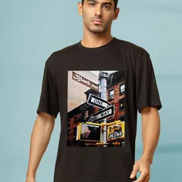 Mast & Harbour Graphic Printed Drop-Shoulder Sleeves Oversized T-shirt-picture-36