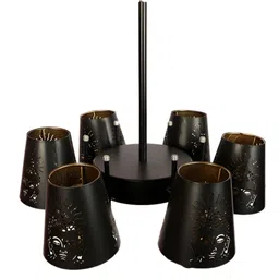 Aura Black Textured Frustum Shaped 6 Light Ceiling Lamp image 4