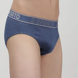 Sporto by Macho Men Pack Of 3 Cotton Basic Briefs Sporto_M1010-Dnm(1)-G(1)-Olv(1)-S image 2