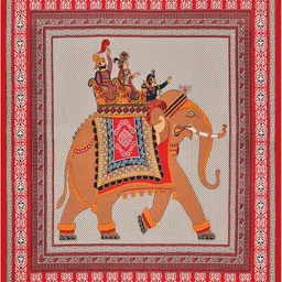 MILAAV Red Ethnic Motifs 144 TC Single Bedsheet with 1 Pillow Covers image 2