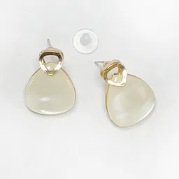 Adwitiya Collection Gold-Plated Leaf Shaped Drop Earrings image 2