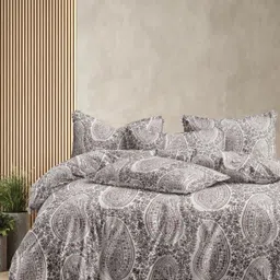 CHICERY Grey & White Ethnic Motifs Microfibre AC Room Cotton Single Bed Comforter-image-12