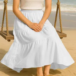 Moomaya Flowy Tiered Maxi Skirt image 2