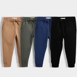 Orange Sugar Kids Unisex Pack of 4 Winter Fleece Joggers-image-36