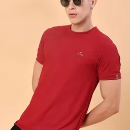 V-Mart Brand Logo Printed Round Neck Slim Fit T-shirt-image-7