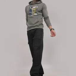 ADRO Men Printed Hooded Sweatshirt image 5