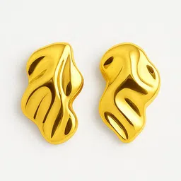 Nui Stainless Steel Gold-Plated Contemporary Studs image 2