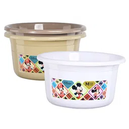 Kuber Industries White & Brown 3 piece Ethnic Motifs Plastic Bath Accessories Set-picture-29