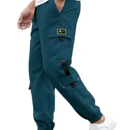 JUMPCUTS Men Relaxed Fit Mid-Rise Cargos Trousers-picture-32
