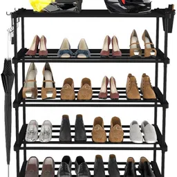 tnt the next trend Sturdy Premium Multipurpose Steel Shoe/Chappal/Book/Clothes Rack (5 Shelves) Metal Open Book Shelf image 3