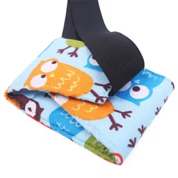 fab n funky Car Seat Baby Sleep Head Support Owl Print - Blue image 4