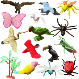 altoys 15 Pcs Birds & Insects Figure Toy Set – Educational Rubber Animal Toys image 5