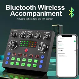 urban infotech Live V8 Sound Card Bluetooth Audio mixer for Singing/Recording/Music and Youtube Digital Sound Mixer image 2