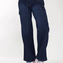 DIVISIVE Women Wide Leg High-Rise Cotton Cargo Jeans-picture-29