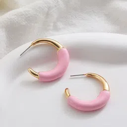Just Lil Things Contemporary Shaped Half Hoop Earrings-image-63