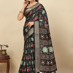 J 6 DESIGNER Ethnic Motifs Zari Saree image 2