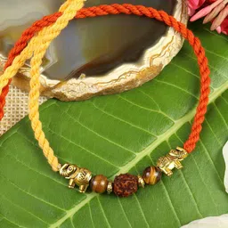 Asthetika 3-Pcs Stone-Studded & Beaded Rakhi Gift Set-picture-32