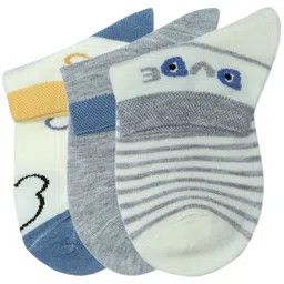N2S NEXT2SKIN Kids Pack Of 3 Striped Ankle-Length Socks-picture-53