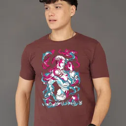 BRAWNY BATTLER Men Graphic Printed Round Neck Pure Cotton T-shirt image 1