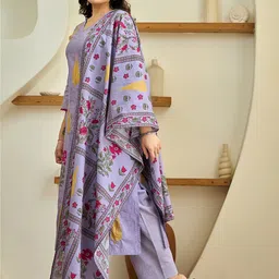 KALINI Women Floral Printed Regular Kurta with Palazzos & Dupatta image 4