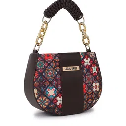 LEGAL BRIBE Women Floral Printed Structured Handheld Bag image 3