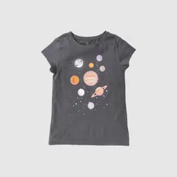 GAP Girls Graphic Printed Cotton Slim Fit Round Neck Tops-picture-16