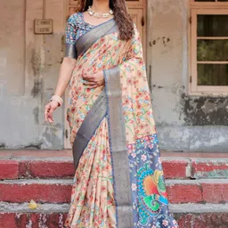 MAHARANI COUTURE Floral Art Silk Kanjeevaram Saree-picture-23
