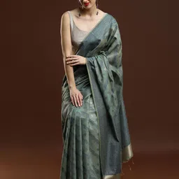 Mitera Woven Design Zari Chanderi Saree image 5