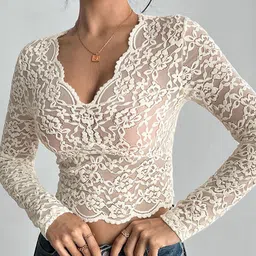 StyleCast Women V-Neck Fitted Crop Top image 3