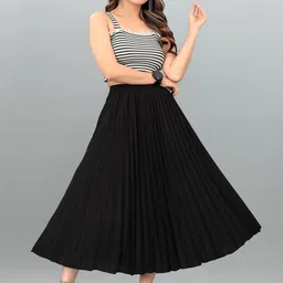 STARWORD A-Line Midi Pleated Skirt image 5