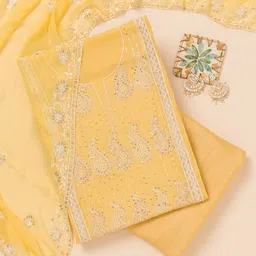 Koskii Floral Embroidered Unstitched Dress Material-image-42