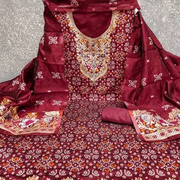 Peachmode Embroidered Unstitched Dress Material image 3