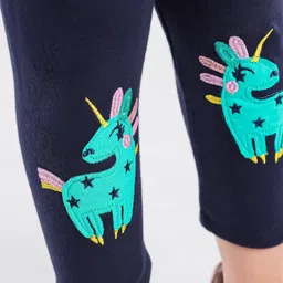 Kookie Kids Full Length Leggings Unicorn Print - Blue image 5