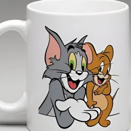 Mr UVD Brown White & Grey Cartoon Characters Printed Ceramic Matte Mug 350 ml-picture-23