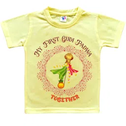Cute Pals Kids-Unisex Yellow Cotton Graphic Printed Tshirts-image-31
