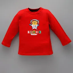 KAVEE Kids Typography Printed Pure Cotton Applique T-shirt-picture-55