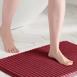 bsb home Maroon Textured Anti-Skid Bath Rugs-image-37