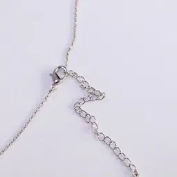 P. R. PRINTS Men Silver-Plated Stone Studded Square Pendant With Chain image 2