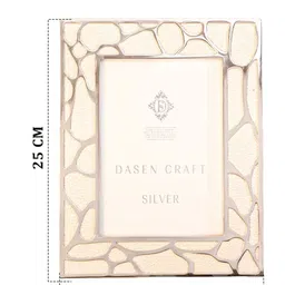 AARVI DECOR STUDIO White & Silver-Toned 1 Pieces Metal Table Photo Frames image 5