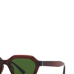 goglassic Unisex Green Lens & Brown Square Sunglasses with UV Protected image 2