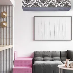 The Furnishing Tree Grey Printed Air Conditioner Cover image 5